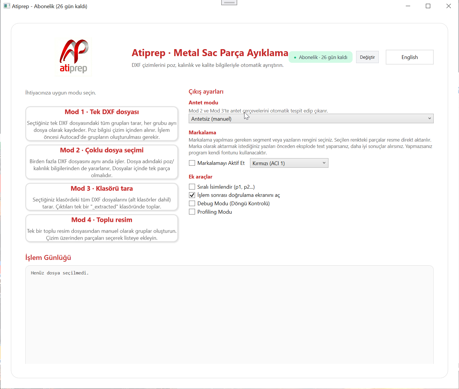 Atiprep Açılış Ekranı